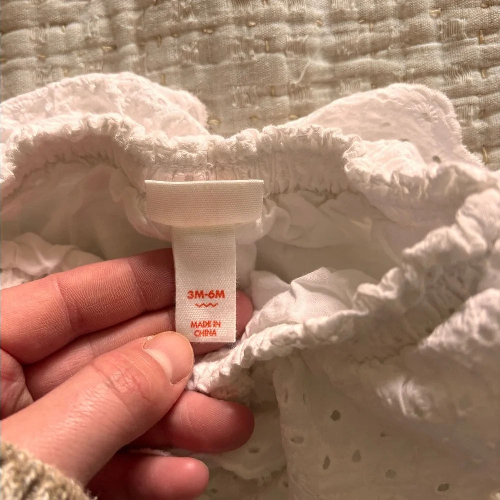 Cat & Jack White Eyelet Ruffle Diaper Cover